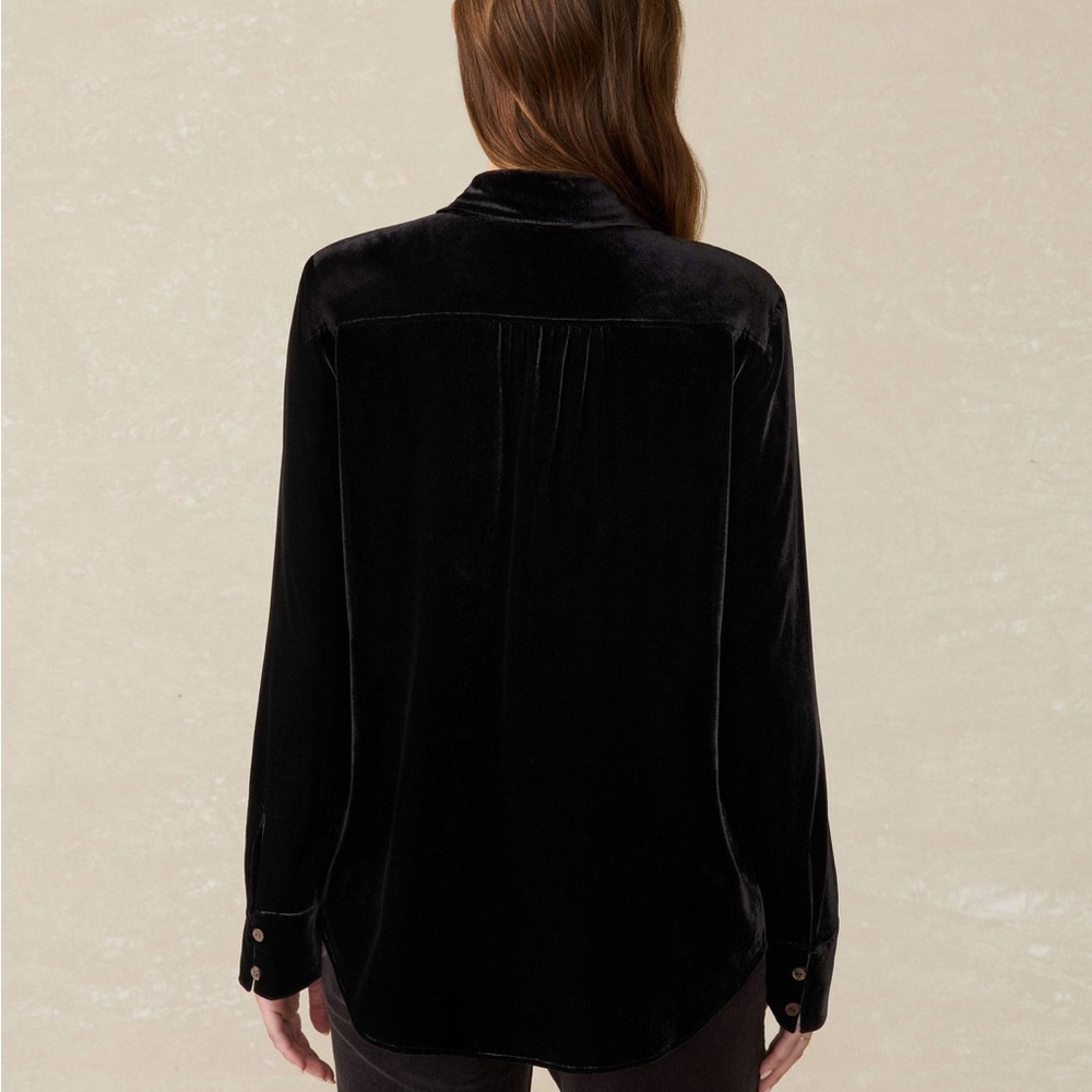 Faherty Luxe Black Velvet Top - Picture 4 of 7